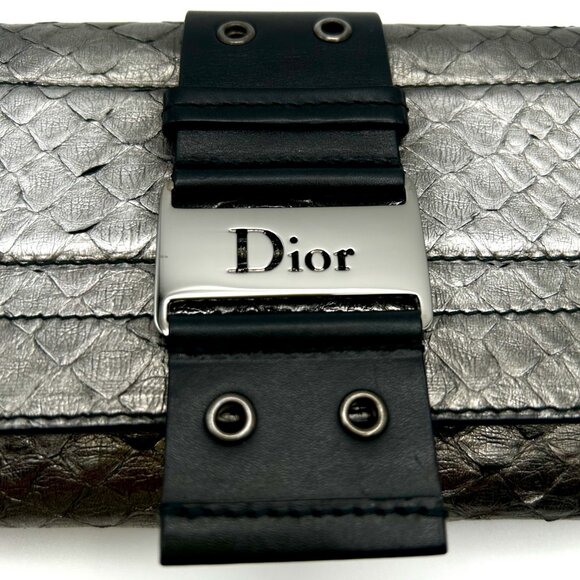 Christian Dior Street Chic Metallic Snakeskin Clutch - Picture 3 of 12